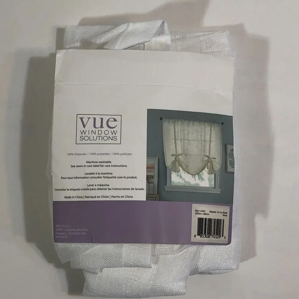 Vue Window Solutions Bayside Tie Up Shade White Bows Coquette 42